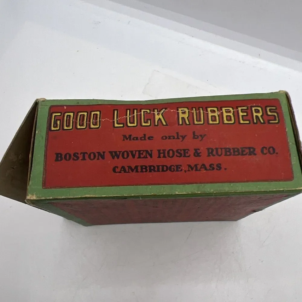 Vintage 1910's Good Luck Jar Rubbers Open‎ Box Only 8 Included